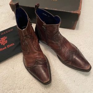 MARK NASON brown leather boots 10.5